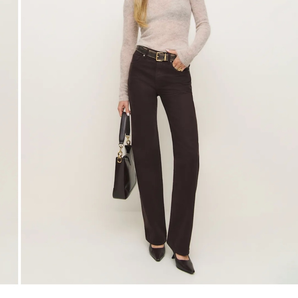 Reformation Val 90s Mid Rise Straight Leg Black Denim Jeans 27 size women’s - Picture 2 of 13